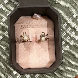 Juicy Couture Gold and Pearl Spider Earrings